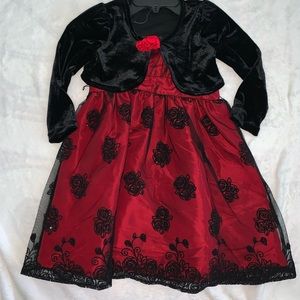 NWT Girls Formal Red/Black Dress Size 6